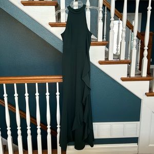 long green dress, never worn, with slit